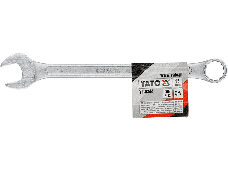 Cheie combinată satinată, 15 mm, Yato YT-0344