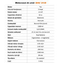 Motocositoare pe benzina Ruris DAC 310, putere 2.5CP 52CC, motor 2 timpi, diametru tija 28mm, cutit 3 dinti