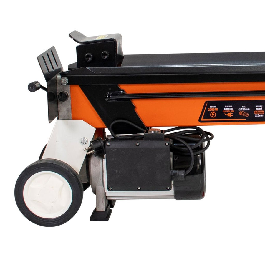 Despicător lemne hidraulic, Ruris DL600, orizontal, 6 tone, electric, 2200 W, diametru lemn despicat maxim 250 mm