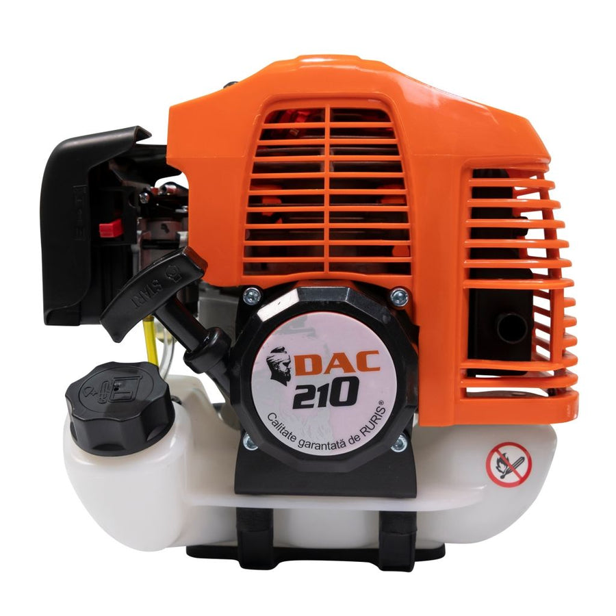 Motocositoare pe benzina Ruris DAC 210, putere 1.7CP 43CC, motor 2 timpi, diametru tija 28mm, cutit 3 dinti