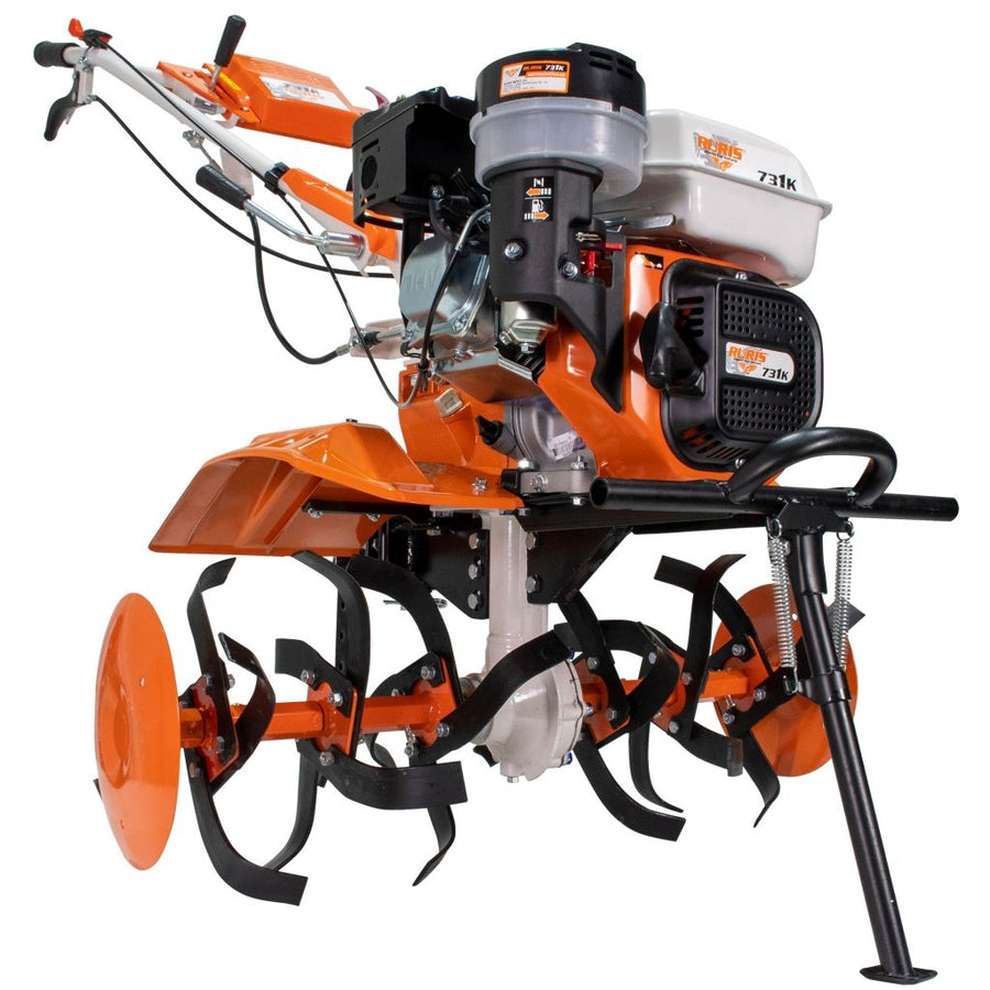 Motosăpătoare pe benzină Ruris 731K, putere 8.5 CP 208 CC, motor 4 timpi, lățime lucru 83 cm, freze + roți 500 x 8