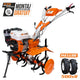 Motosăpătoare pe benzină Ruris 731K, putere 8.5 CP 208 CC, motor 4 timpi, lățime lucru 83 cm, freze + roți 500 x 8