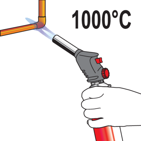 Arzător gaz aprindere piezo 1000°C 1kW Yato YT-36710