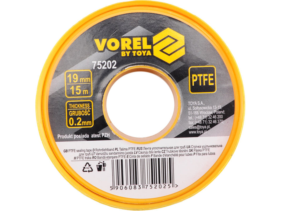 Bandă teflon 19x0.2mm 15m Vorel 75202