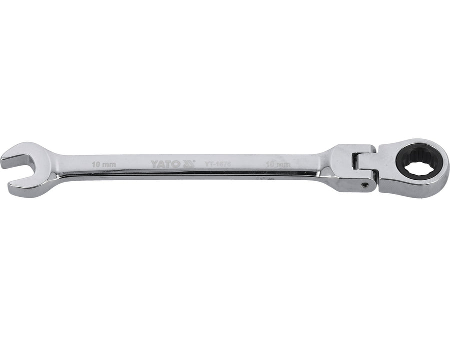 Cheie combinată cu clichet și cap flexibil, 10 mm, Yato YT-1676
