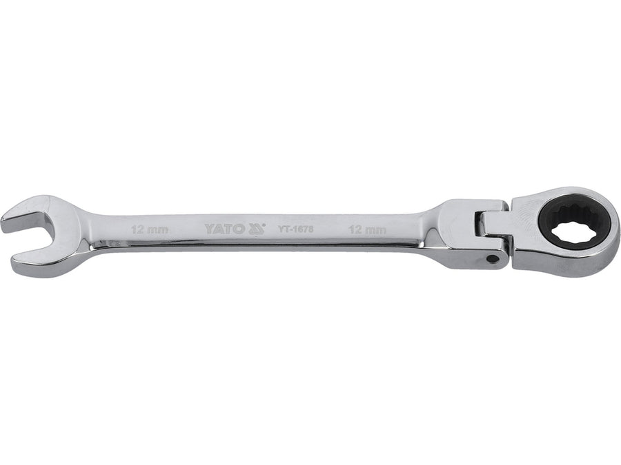 Cheie combinată cu clichet și cap flexibil, 12 mm, Yato YT-1678