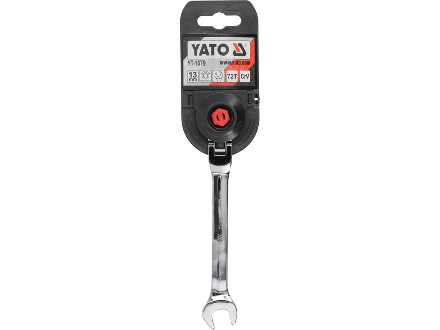 Cheie combinată cu clichet și cap flexibil, 13 mm, Yato YT-1679