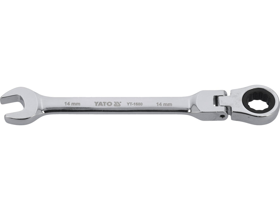 Cheie combinată cu clichet și cap flexibil, 14 mm, Yato YT-1680