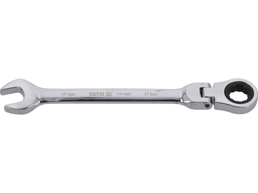 Cheie combinată cu clichet și cap flexibil, 17 mm, Yato YT-1683