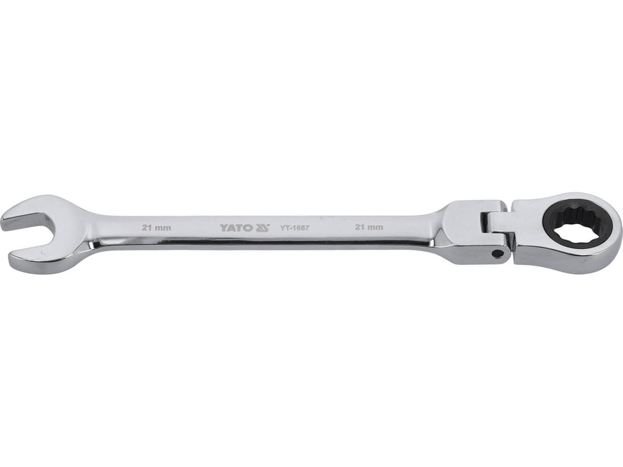 Cheie combinată cu clichet și cap flexibil, 21 mm, Yato YT-1687