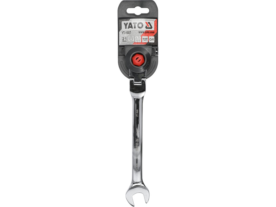 Cheie combinată cu clichet și cap flexibil, 21 mm, Yato YT-1687