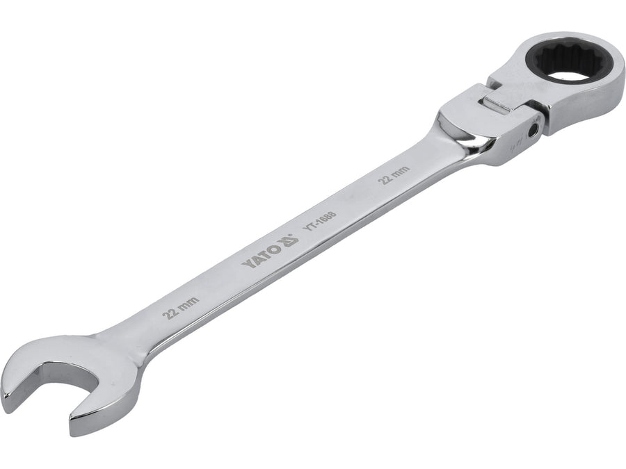 Cheie combinată cu clichet și cap flexibil, 22 mm, Yato YT-1688