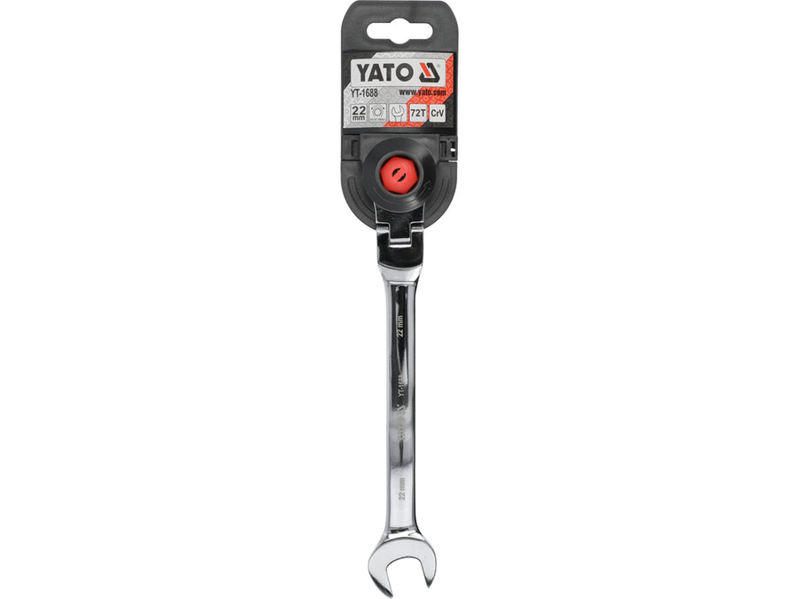 Cheie combinată cu clichet și cap flexibil, 22 mm, Yato YT-1688
