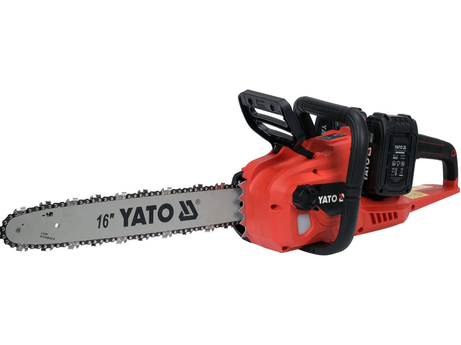 Drujbă cu 2 acumulatori, 16" (400 mm), 2 x 18V (36V), 2 x 4.0 Ah + încărcător dublu, Yato YT-828131