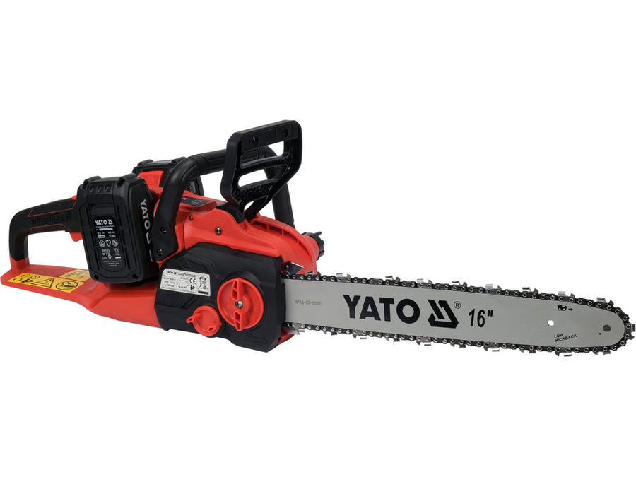 Drujbă cu 2 acumulatori, 16" (400 mm), 2 x 18V (36V), 2 x 4.0 Ah + încărcător dublu, Yato YT-828131