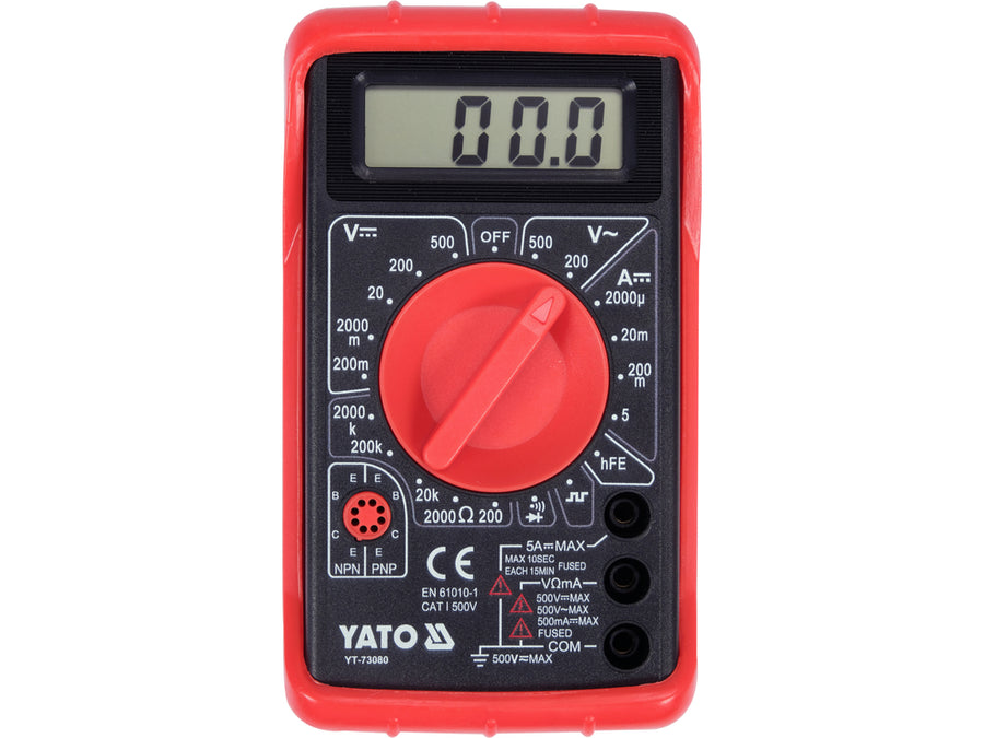 Multimetru digital universal, LCD, 500V AC/DC, hFE, buzzer, Yato YT-73080