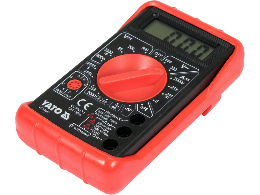 Multimetru digital universal, LCD, 500V AC/DC, hFE, buzzer, Yato YT-73080