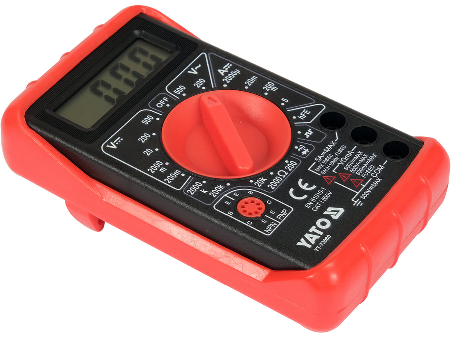 Multimetru digital universal, LCD, 500V AC/DC, hFE, buzzer, Yato YT-73080