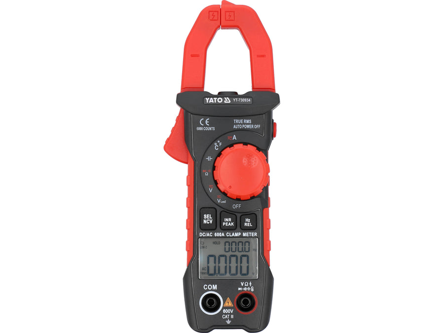 Multimetru digital tip clește, True RMS, AC/DC, 600A, Yato YT-730934