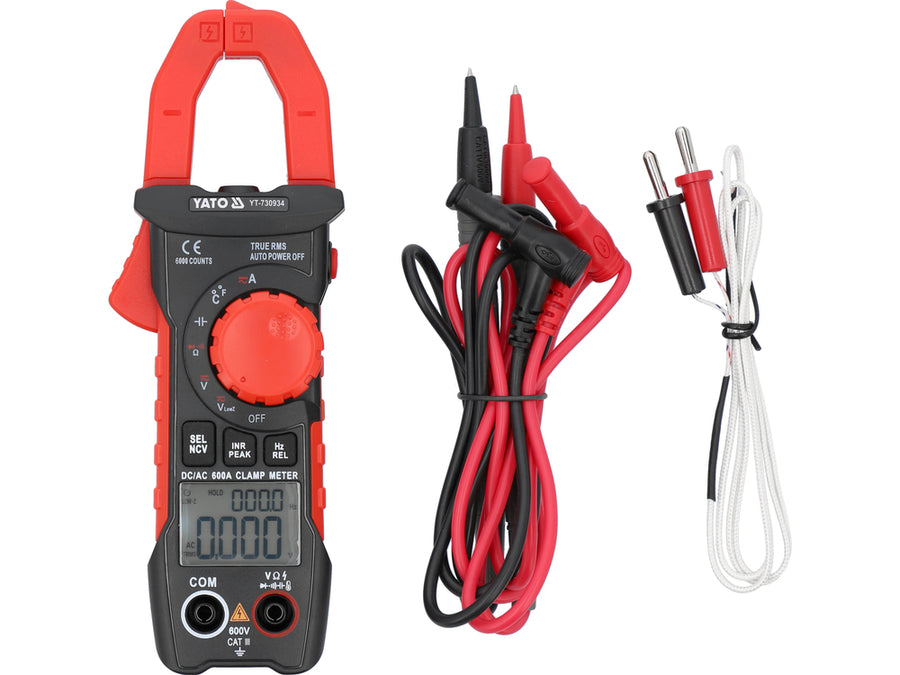Multimetru digital tip clește, True RMS, AC/DC, 600A, Yato YT-730934