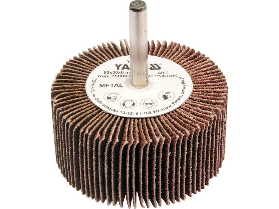 Perie abrazivă circulară cu tijă, 60 x 30 x 6 mm, P150, Yato YT-83366