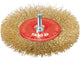 Perie circulară tip disc cu tijă, 100 mm, sârmă din oțel placată cu alamă, Yato YT-4757