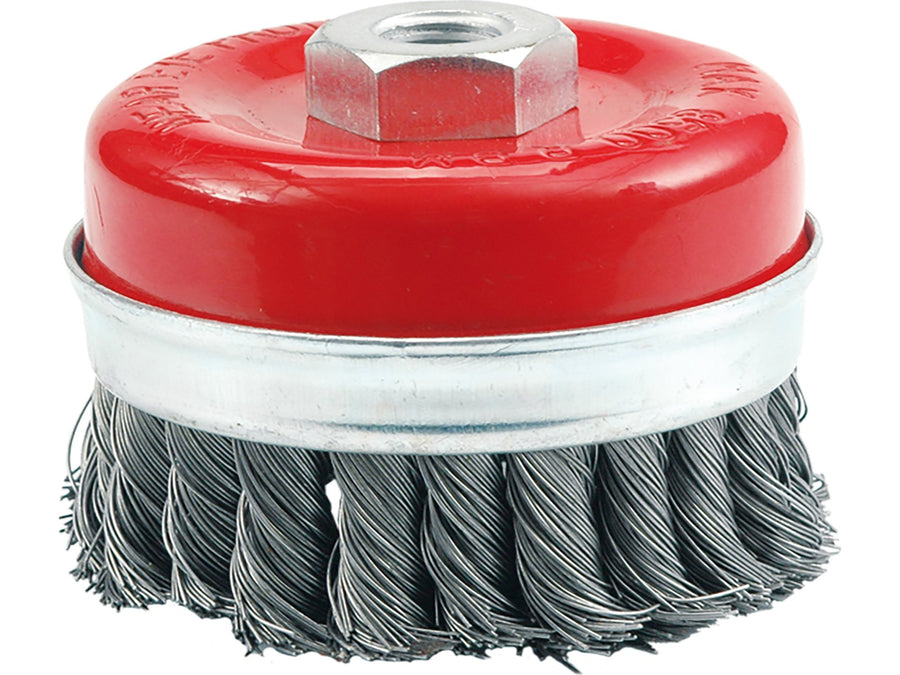 Perie tip cupă din sârmă împletită (toroane), 100 mm, prindere M14, Vorel 06976
