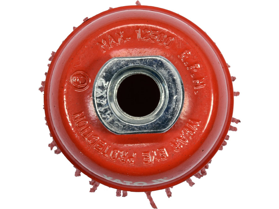 Perie tip cupă frontală, 65 mm, prindere M14, nylon, Yato YT-47785