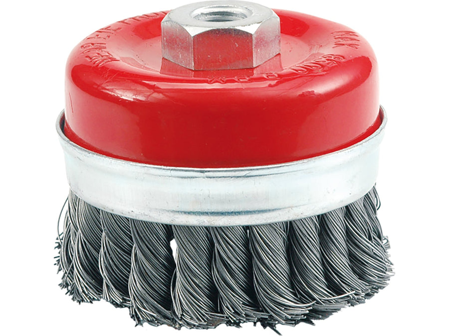 Perie tip cupă din sârmă împletită (toroane), 65 mm, prindere M14, Vorel 06974
