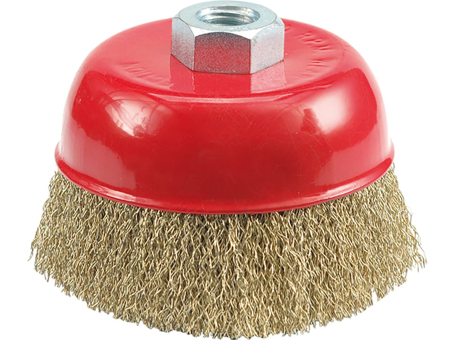 Perie tip cupă din sârmă ondulată, 75 mm, prindere M14, Vorel 06970