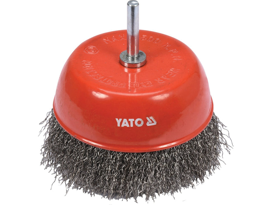 Perie frontală tip cupă cu tijă, 100 mm, sârmă din oțel INOX, Yato YT-47511