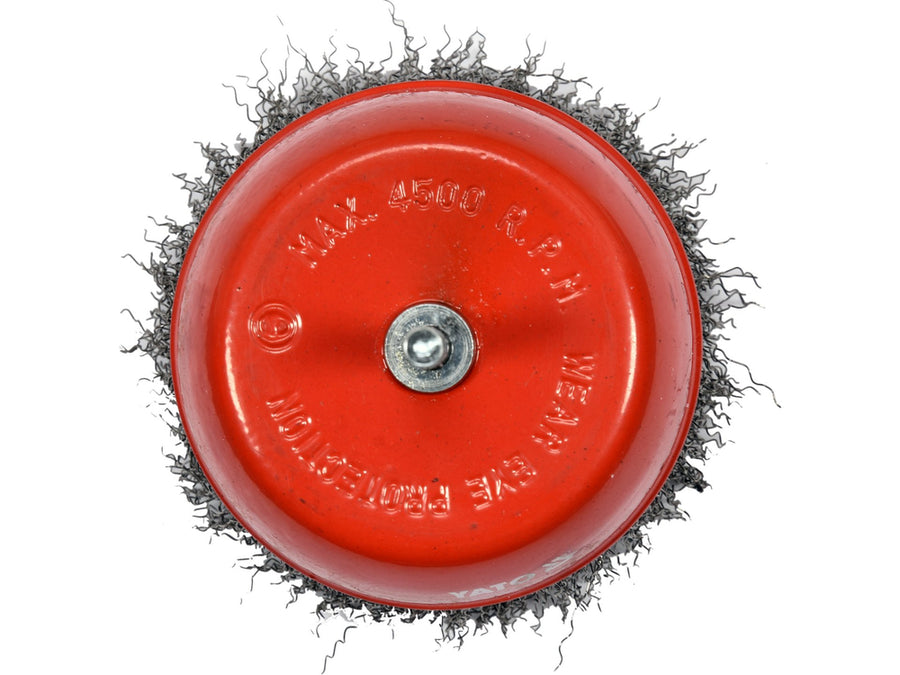 Perie frontală tip cupă cu tijă, 100 mm, sârmă din oțel INOX, Yato YT-47511