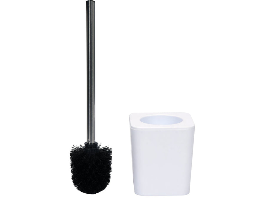 Perie WC cu suport, gama Cuboid White, autoadezivă sau cu șuruburi, Fala 69341