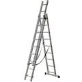 Scara aluminiu, multifunctionala, 3 x 9 trepte, inaltime 6.48 m, 150 kg