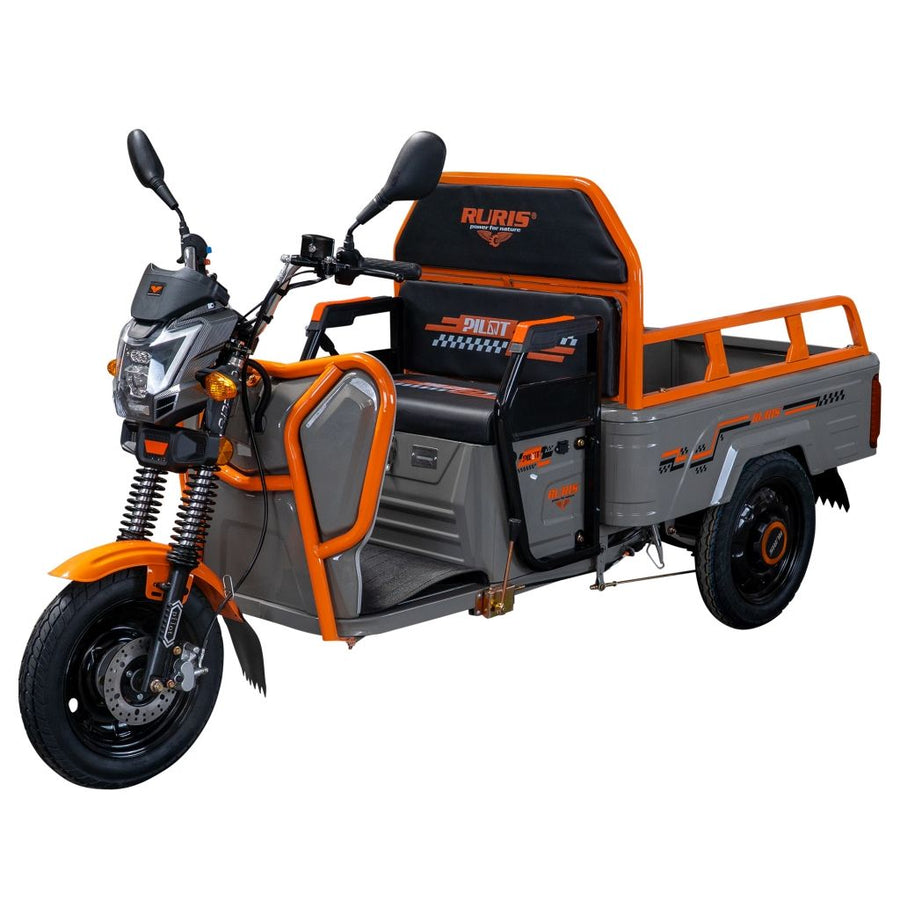 Triciclu electric cargo Ruris Pilot 3110G, putere 2000W, acumulator 72V 32Ah, sarcină maximă 429 kg, autonomie 80 km
