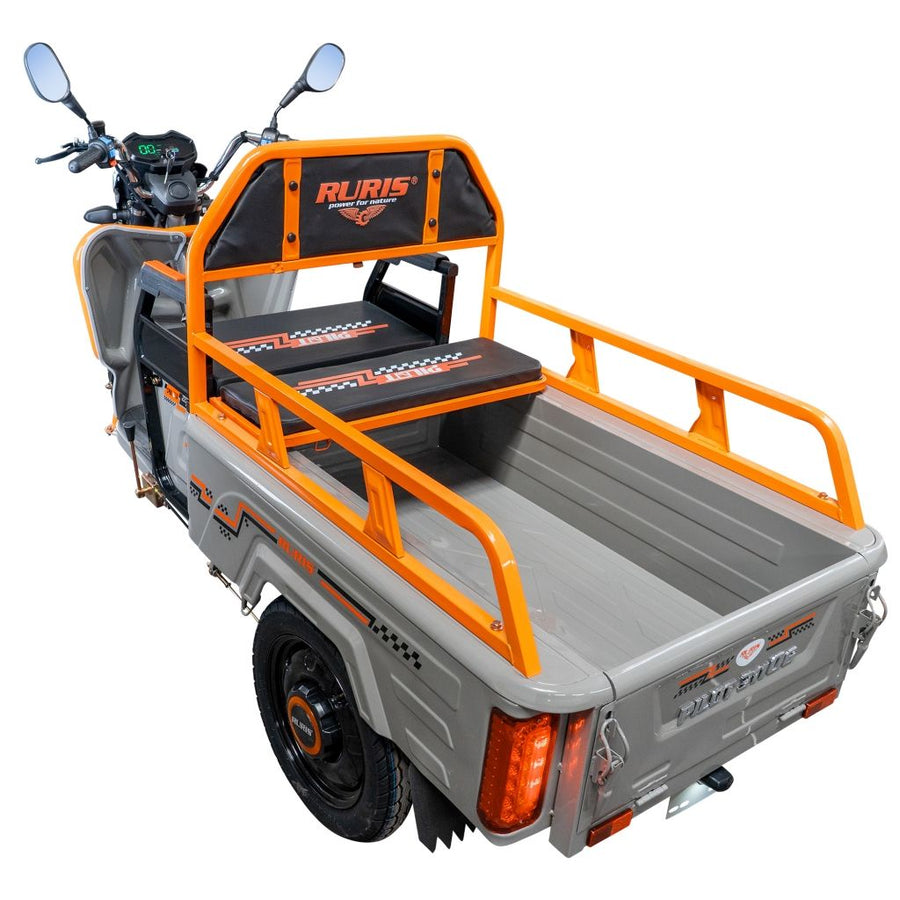Triciclu electric cargo Ruris Pilot 3110G, putere 2000W, acumulator 72V 32Ah, sarcină maximă 429 kg, autonomie 80 km