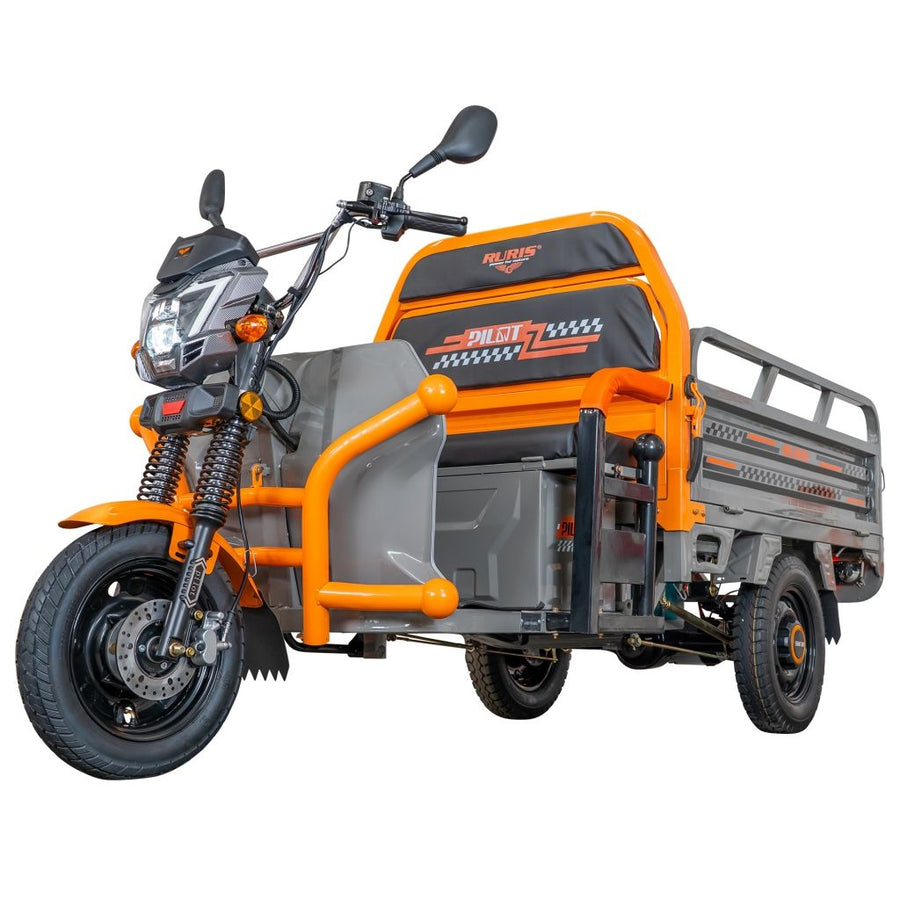 Triciclu electric cargo Ruris Pilot 3120G, putere 2000W, acumulator 72V 45Ah, sarcină maximă 542 kg, autonomie 70 km