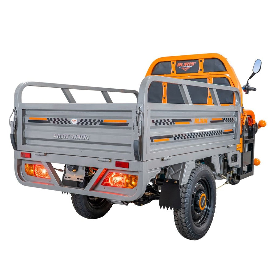 Triciclu electric cargo Ruris Pilot 3120G, putere 2000W, acumulator 72V 45Ah, sarcină maximă 542 kg, autonomie 70 km