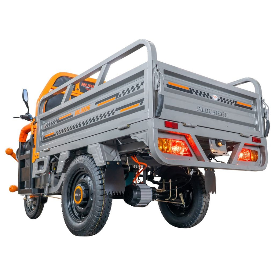 Triciclu electric cargo Ruris Pilot 3120G, putere 2000W, acumulator 72V 45Ah, sarcină maximă 542 kg, autonomie 70 km
