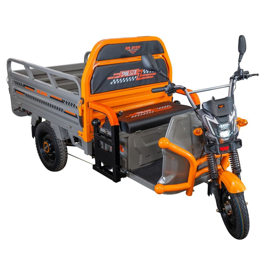 Triciclu electric cargo Ruris Pilot 3120G, putere 2000W, acumulator 72V 45Ah, sarcină maximă 542 kg, autonomie 70 km