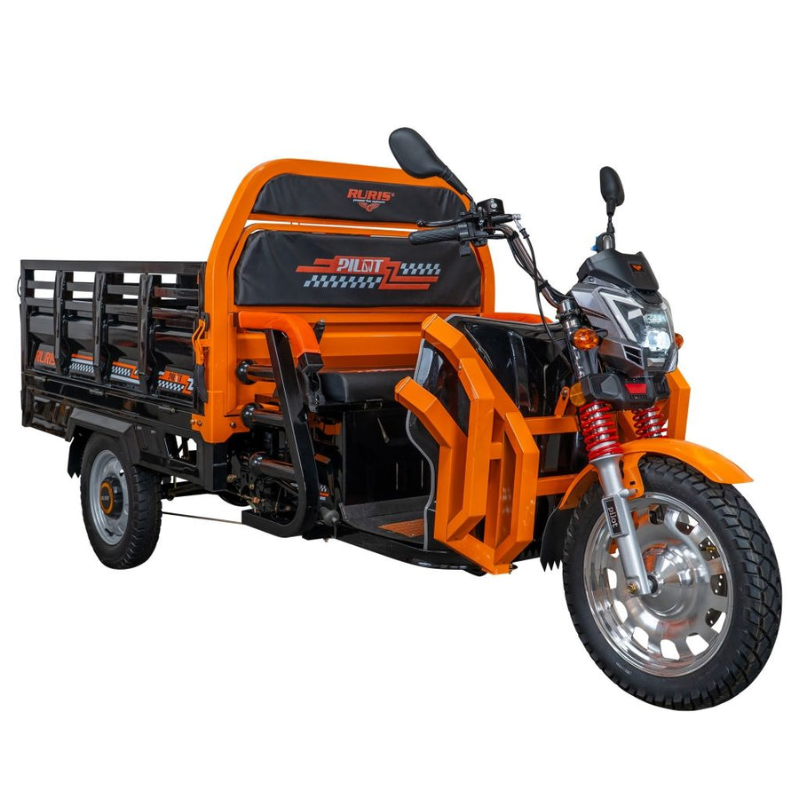 Triciclu electric cargo Ruris Pilot 3130N, putere 3600W, acumulator 72V 58Ah, sarcină maximă 603 kg, autonomie 80 km