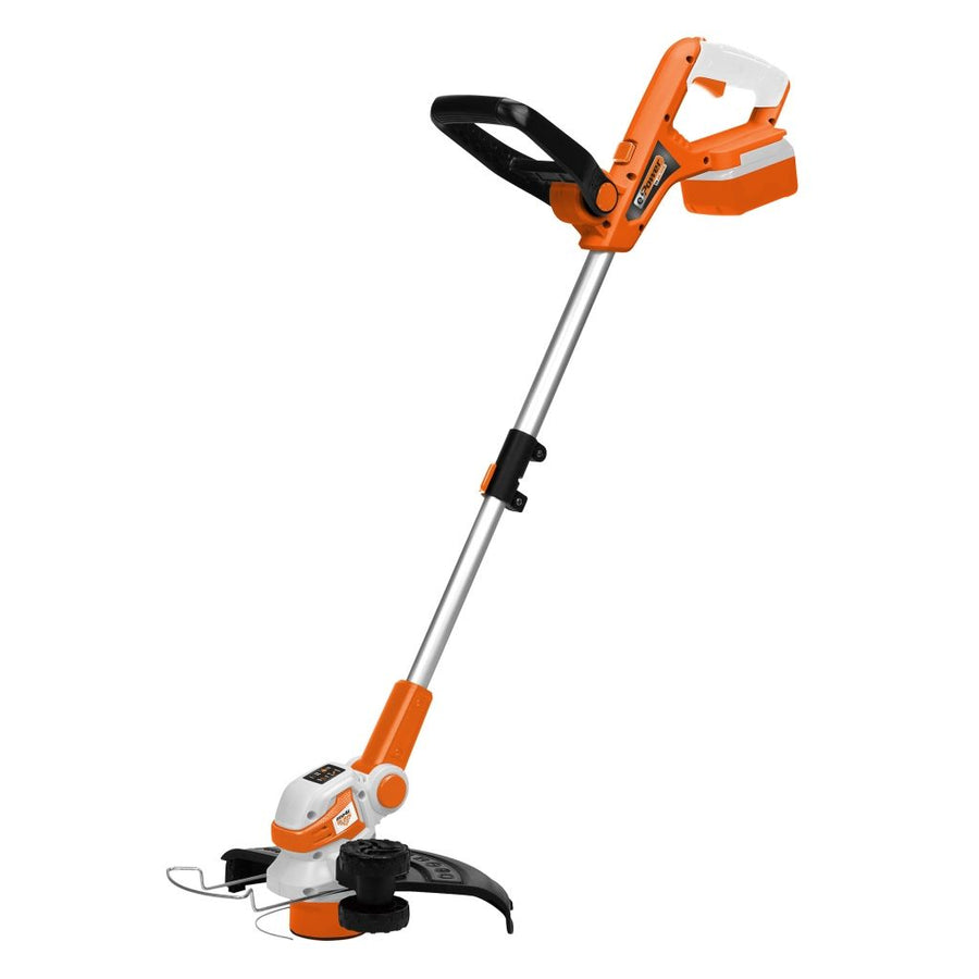 Trimmer pe acumulator Ruris 2024e, 20V 4Ah, motor electric, lățime tăiere 30 cm, cap tăietor cu fir